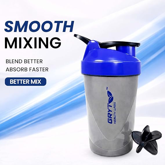 Small Plastic Shaker Bottle Blue for Gym Workouts - Image 2