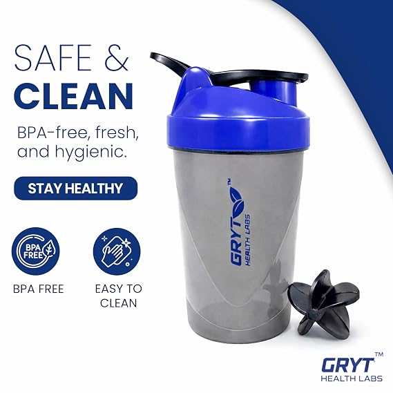 Small Plastic Shaker Bottle Blue for Gym Workouts - Image 4