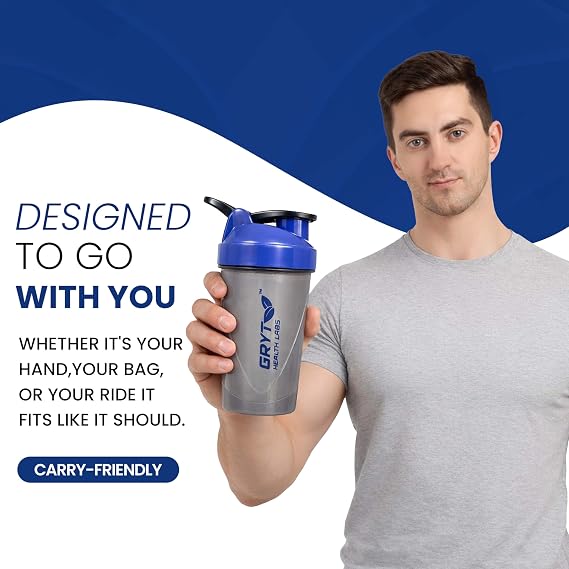 Small Plastic Shaker Bottle Blue for Gym Workouts - Image 7