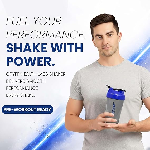 Small Plastic Shaker Bottle Blue for Gym Workouts - Image 6