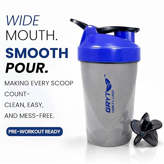 Small Plastic Shaker Bottle Blue for Gym Workouts - Image 3