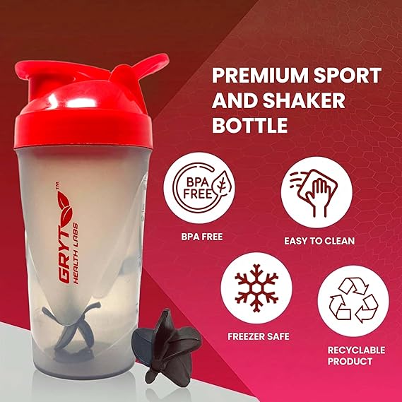 Small Plastic Shaker Bottle Red for Fitness Use - Image 6