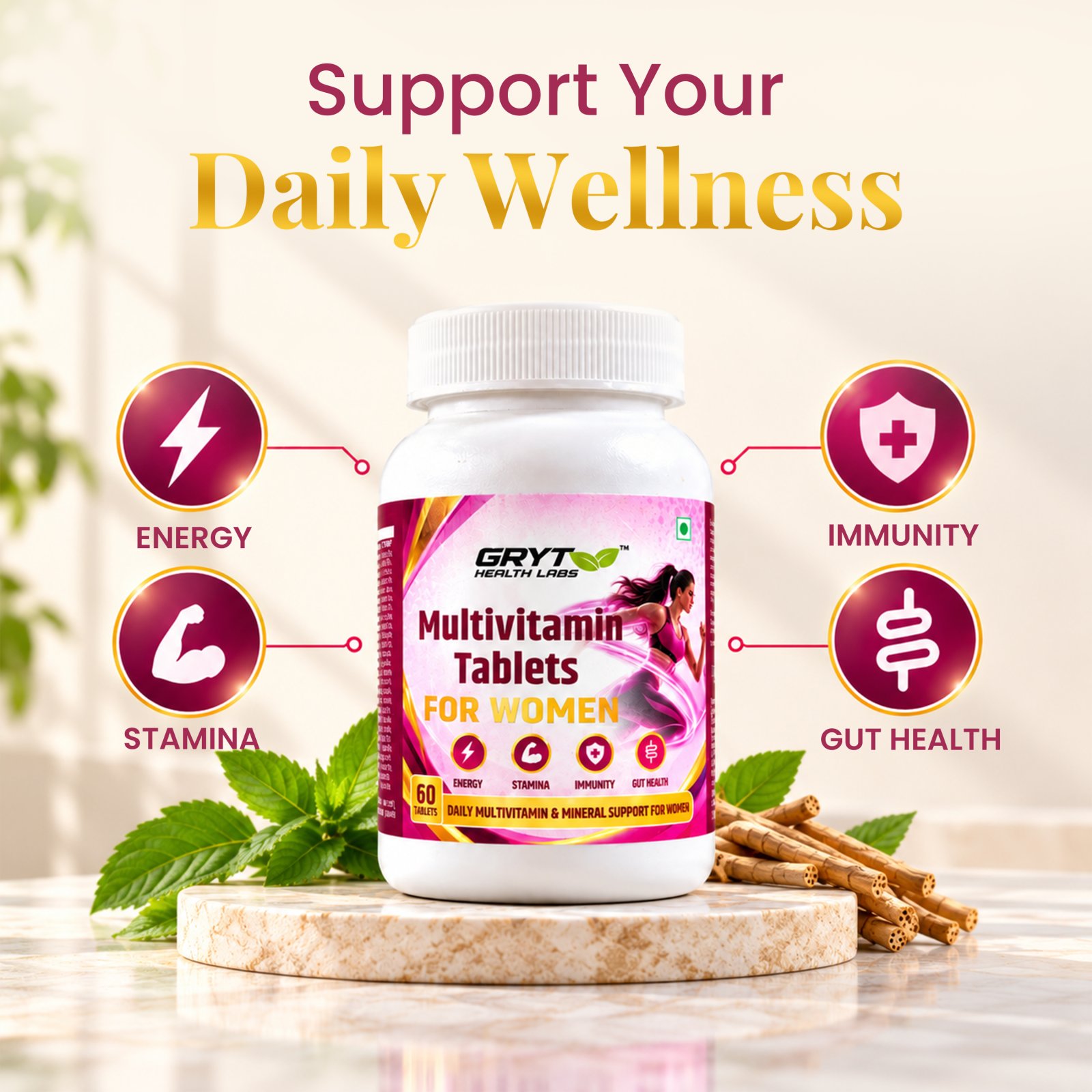 Supports energy, stamina, immunity and gut health