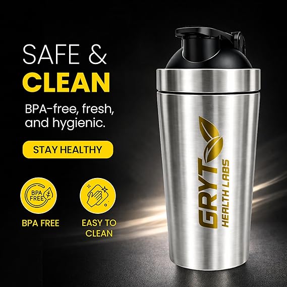 Steel Shaker Bottle for Gym and Fitness Workouts - Image 3