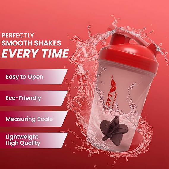 Small Plastic Shaker Bottle Red for Fitness Use - Image 2